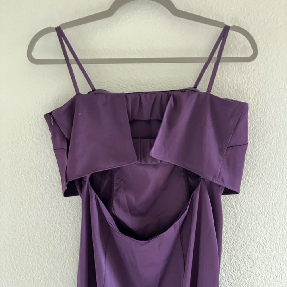 NWT LIV FOSTER | Evening Wear Satin Strapless Gown In Dark Amethyst | Size 10 - Picture 8 of 15